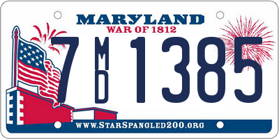 MD license plate 7MD1385