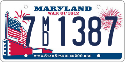 MD license plate 7MD1387