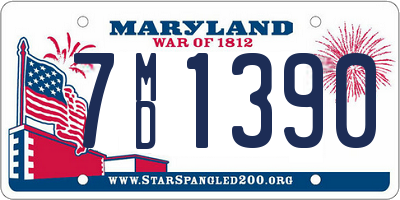 MD license plate 7MD1390