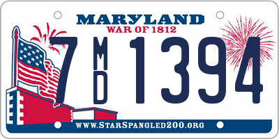 MD license plate 7MD1394