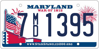 MD license plate 7MD1395