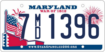 MD license plate 7MD1396