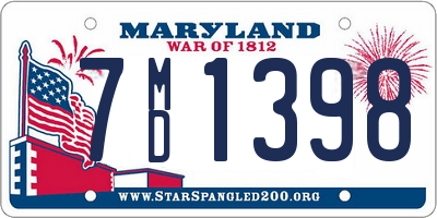 MD license plate 7MD1398