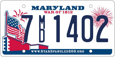 MD license plate 7MD1402