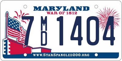 MD license plate 7MD1404