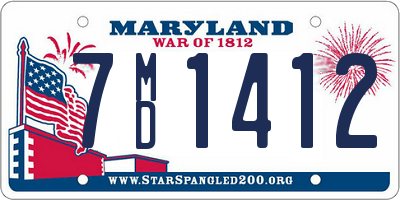 MD license plate 7MD1412