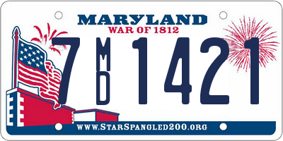 MD license plate 7MD1421