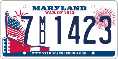 MD license plate 7MD1423