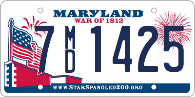 MD license plate 7MD1425