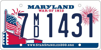 MD license plate 7MD1431