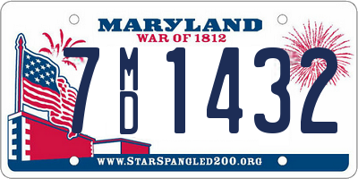 MD license plate 7MD1432