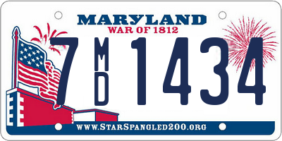 MD license plate 7MD1434