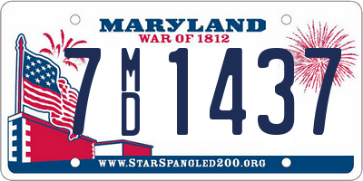 MD license plate 7MD1437