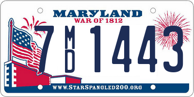 MD license plate 7MD1443