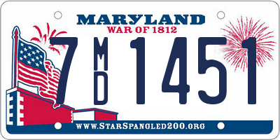 MD license plate 7MD1451