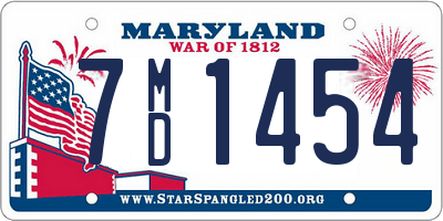 MD license plate 7MD1454