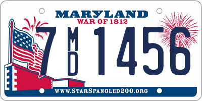 MD license plate 7MD1456