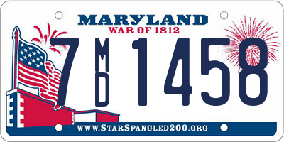 MD license plate 7MD1458