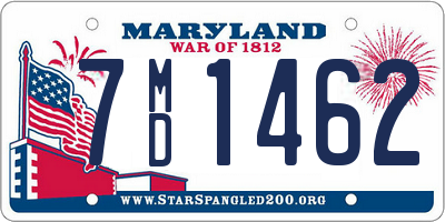 MD license plate 7MD1462