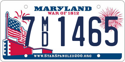 MD license plate 7MD1465