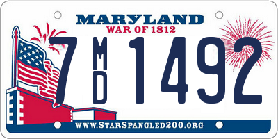 MD license plate 7MD1492