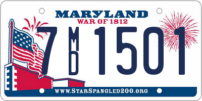 MD license plate 7MD1501