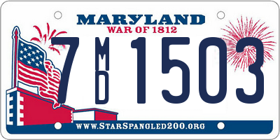 MD license plate 7MD1503