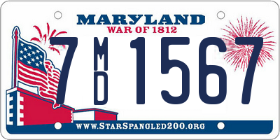 MD license plate 7MD1567