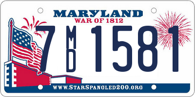 MD license plate 7MD1581