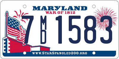 MD license plate 7MD1583