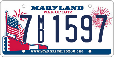 MD license plate 7MD1597