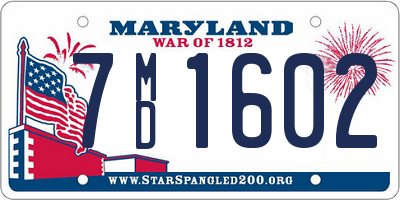 MD license plate 7MD1602