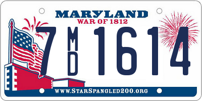 MD license plate 7MD1614