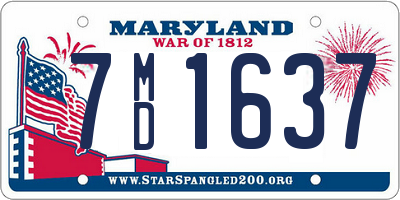 MD license plate 7MD1637