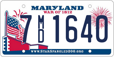 MD license plate 7MD1640