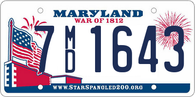MD license plate 7MD1643