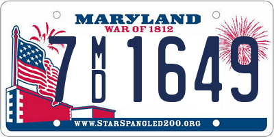 MD license plate 7MD1649