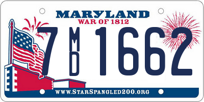 MD license plate 7MD1662