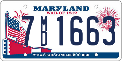 MD license plate 7MD1663