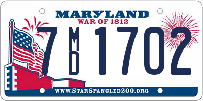 MD license plate 7MD1702