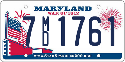 MD license plate 7MD1761