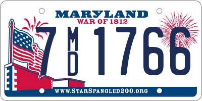 MD license plate 7MD1766