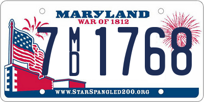 MD license plate 7MD1768