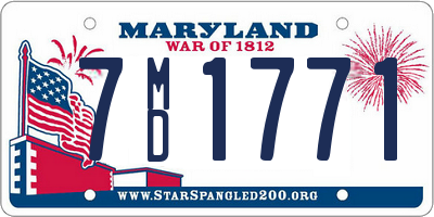 MD license plate 7MD1771