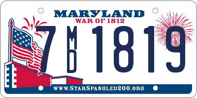 MD license plate 7MD1819