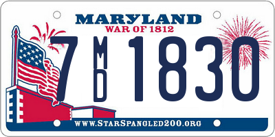 MD license plate 7MD1830