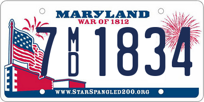 MD license plate 7MD1834