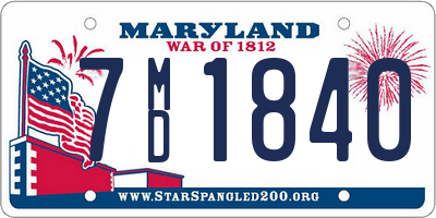 MD license plate 7MD1840