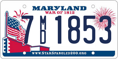 MD license plate 7MD1853