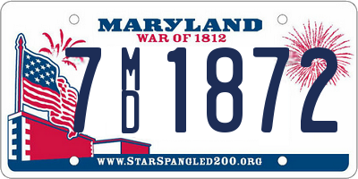 MD license plate 7MD1872